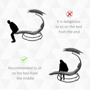 Outsunny Rocking Chaise Lounge Bed