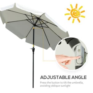 Outsunny 2.66m Patio Parasol White