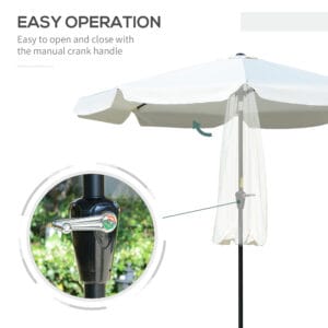 Outsunny 2.66m Patio Parasol White