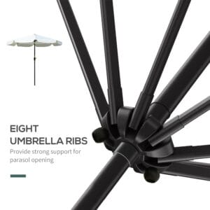 Outsunny 2.66m Patio Parasol White