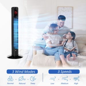 Homcom Fan Tower 32 x 96H cm-Black