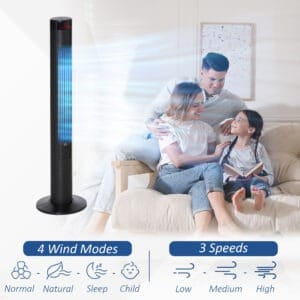 Homcom Tower Fan ABS Oscillating Remote