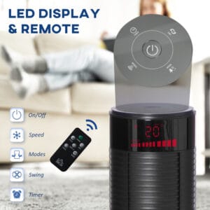 Homcom Tower Fan ABS Oscillating Remote