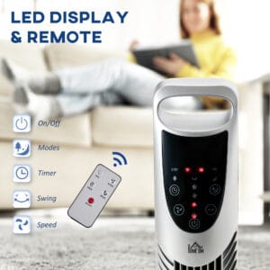 Homcom Tower Fan 3 Mode Timer Oscillation