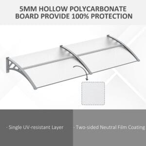 Outsunny Door Canopy Awning Clear