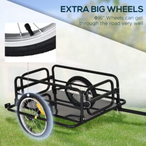 Homcom Bike Cargo Trailer w/Hitch Black