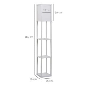 Homcom Floor Lamp w/ Storage Shelf 4-Tier