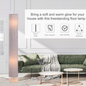 Homcom Floor Lamp W/Linen Fabric 120cmH