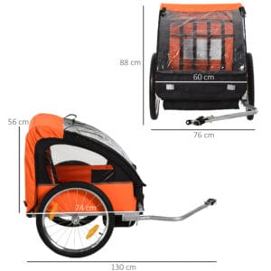 Homcom 2-Seat Child Bike Trailer