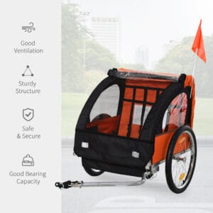 Homcom 2-Seat Child Bike Trailer