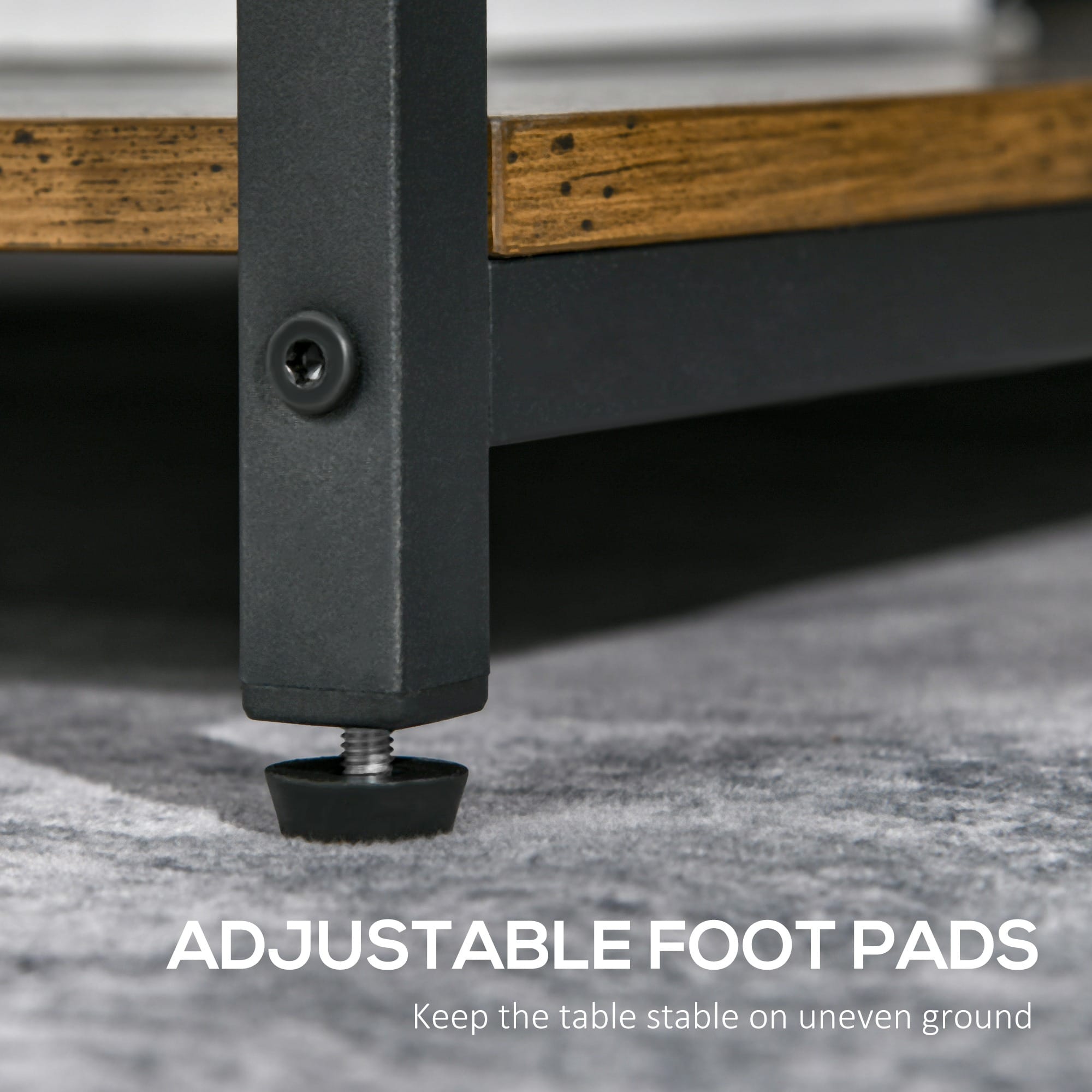 HOMCOM Industrial Coffee Table with Shelves HOMCOM Industrial Coffee Table with Shelves