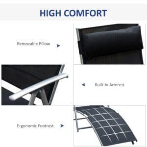 Outsunny Sun Lounger Recliner Foldable