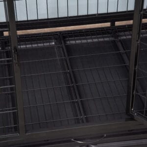 Pawhut Metal Kennel Cage with Wheels Black
