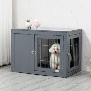 Pawhut Furniture-Style Dog Crate Two Doors
