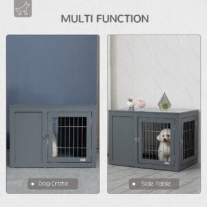 Pawhut Furniture-Style Dog Crate Two Doors
