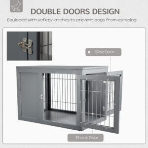 Pawhut Furniture-Style Dog Crate Two Doors