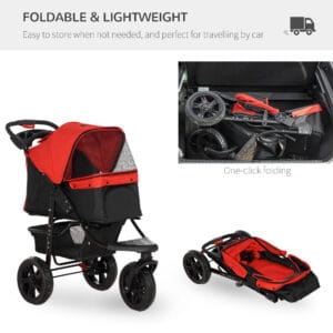 Pawhut Pet Stroller Adjustable Canopy