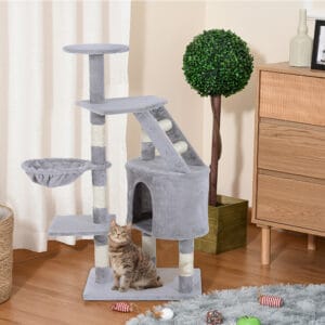 Pawhut Deluxe Cat Tree with Scratching Posts