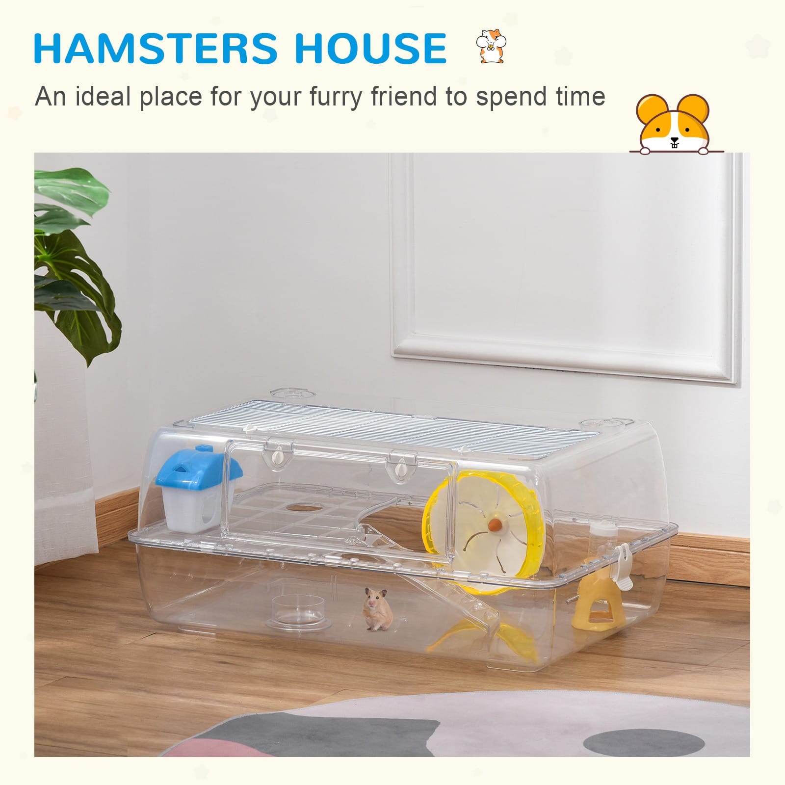 Pawhut 2 Storey Hamster Cage with Running Wheel Pawhut 2 Storey Hamster Cage with Running Wheel