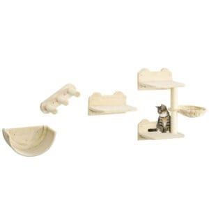 Pawhut Wall-Mounted Cat Shelves