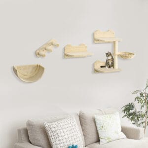 Pawhut Wall-Mounted Cat Shelves