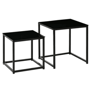 Nest of Tables Set of 2 Tempered Glass Top