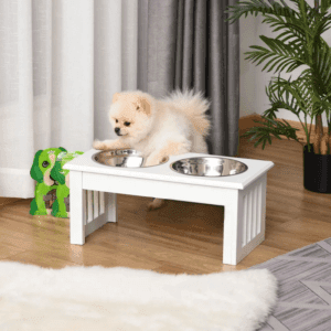 Pawhut Pet Feeder Elevated s/s Bowls