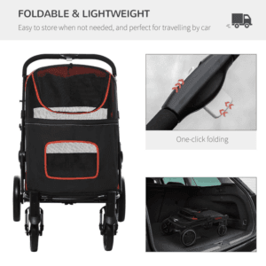 PawHut Foldable Dog/Cat Stroller