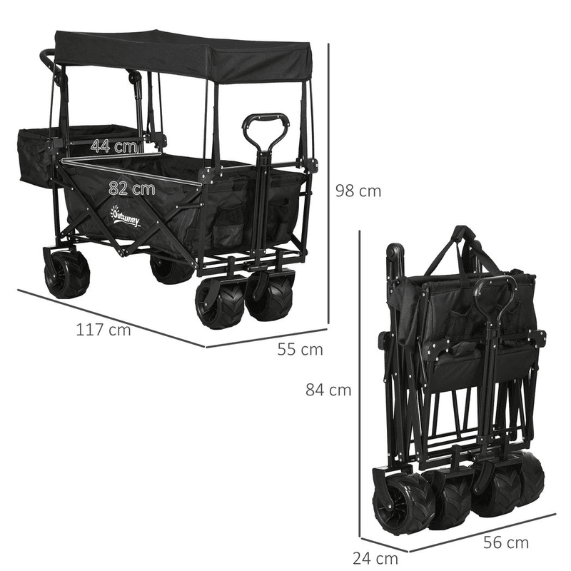 Outsunny Trolley Cart Storage Wagon Outsunny Trolley Cart Storage Wagon