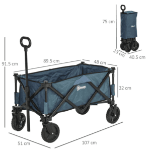 Outsunny Pull Along Cargo Wagon Trailer