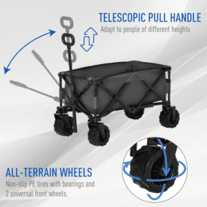 Outsunny Cart Folding Cargo Wagon Trailer