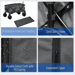 Outsunny Cart Folding Cargo Wagon Trailer