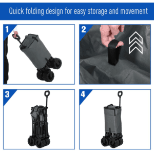 Outsunny Cart Folding Cargo Wagon Trailer