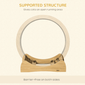 PawHut Cat Treadmill Wooden Running Wheel