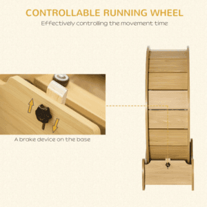 PawHut Cat Treadmill Wooden Running Wheel