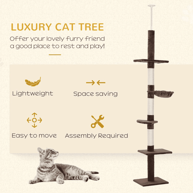 PawHut Cat Tree For Indoor Cats 5 Tier PawHut Cat Tree For Indoor Cats 5 Tier
