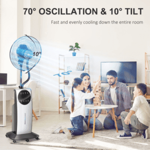 Homcom Pedestal Fan with Water Mist Spray
