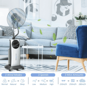 Homcom Pedestal Fan with Water Mist Spray