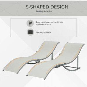 Outsunny Lounge Chair Set of 2 Zero Gravity