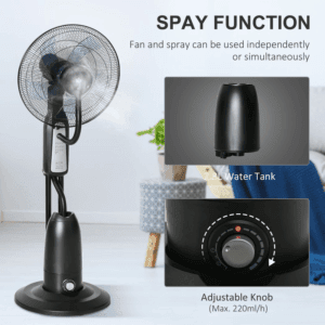 Homcom Pedestal Fan w/ Water Mist Spray