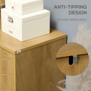 Homcom Storage Cabinet Sideboard Chevron Doors