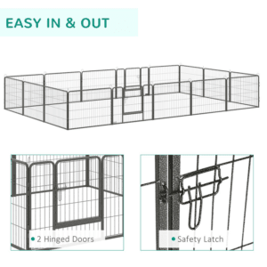 PawHut Dog Playpen Heavy Duty w/ 2 Doors