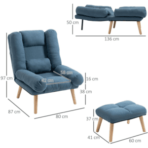 Homcom Recliner w/ Ottoman 3-Position