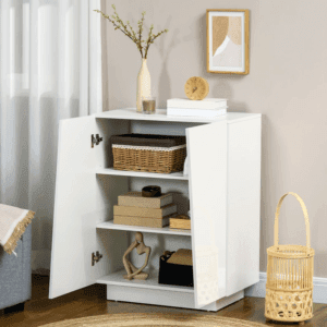 Homcom Storage Cabinet High Gloss White