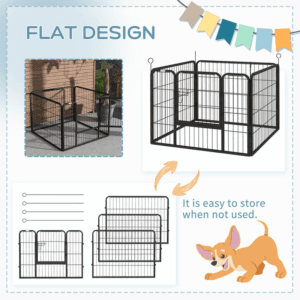 Pawhut Metal Dog Playpen w/ Door