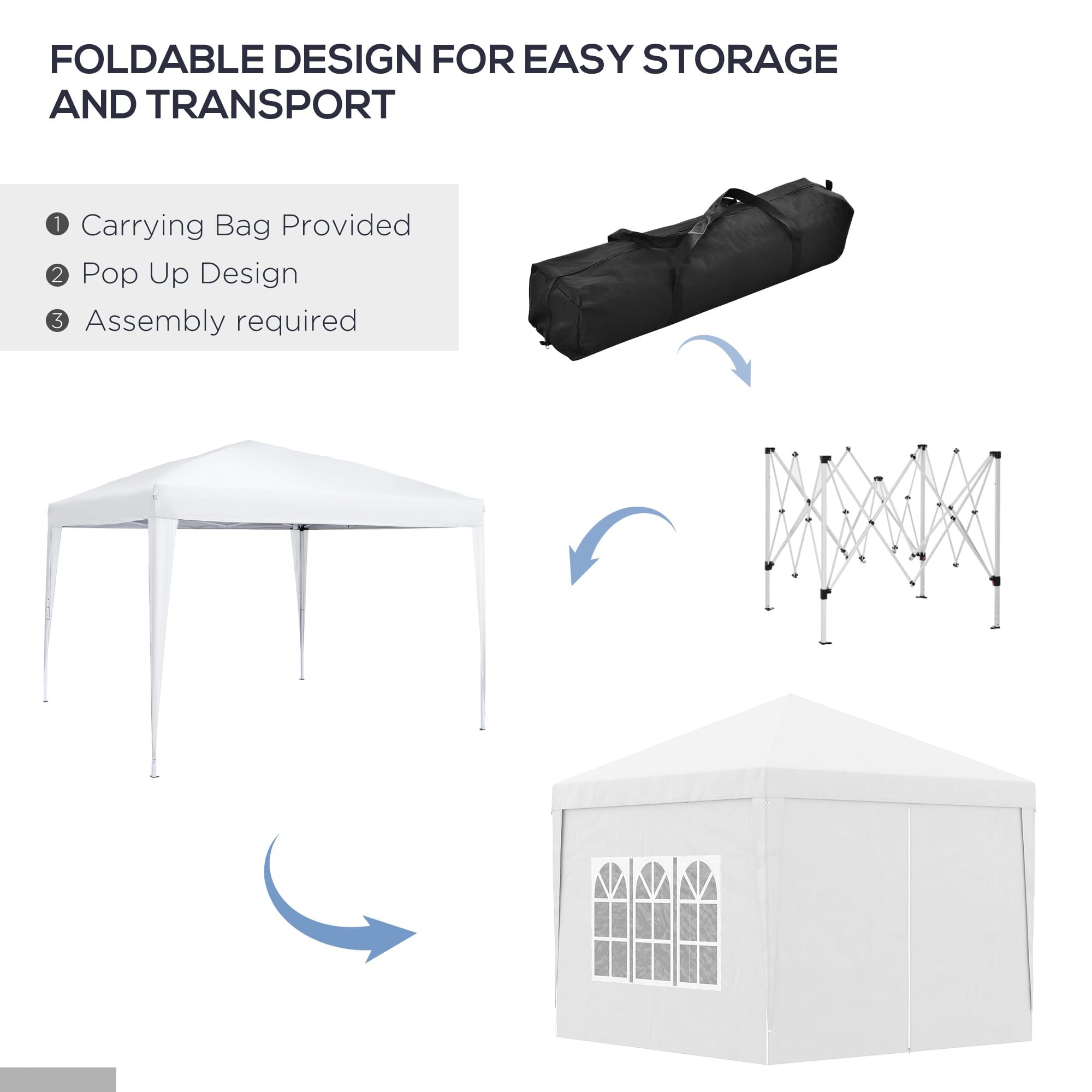 Outsunny Pop Up Gazebo 3mx3m Outsunny Pop Up Gazebo 3mx3m