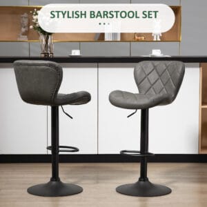 Homcom 2 x Bar Stools Adjustable Height