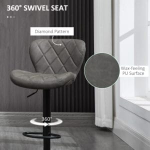 Homcom 2 x Bar Stools Adjustable Height