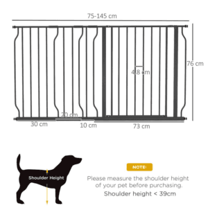 PawHut Pet Safety Barrier w/ Door