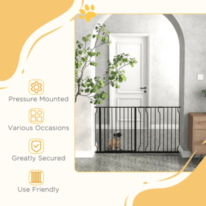 PawHut Pet Safety Barrier w/ Door